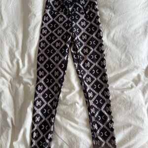 The Upside Black and Cream Geometric Leggings